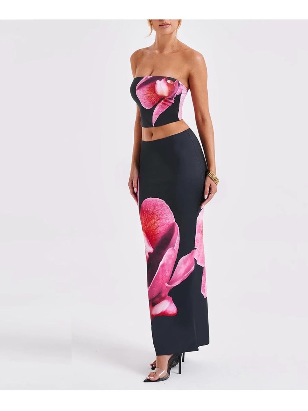 Floral Print Maxi Skirt Set